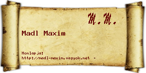 Madl Maxim névjegykártya